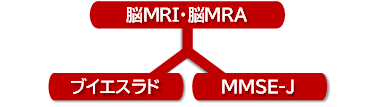 脳MRI・脳MRAとブイエスラドとMMSE-Jの図